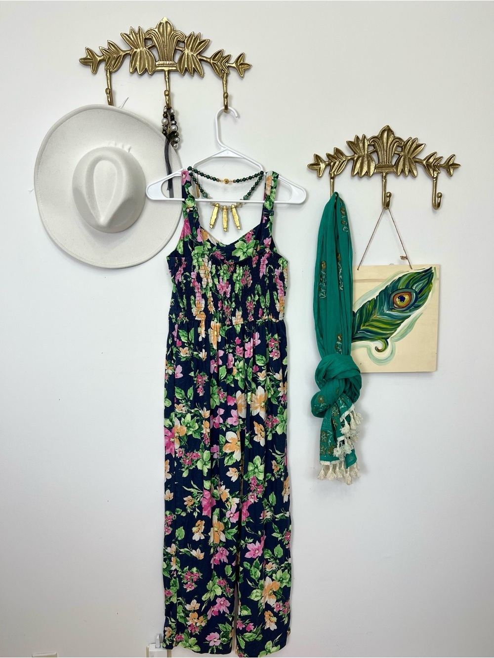 Linen floral jumpsuit M